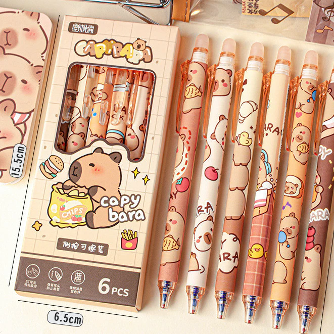ปากกาลูกลื่นการ์ตูนหมี กล่อง 6 ด้าม