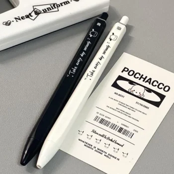 ปากกาเจล 0.5 มม. ลายการ์ตูนลูกสุนัขน่ารัก กดได้ หมึกสีดํา 2 ด้าม