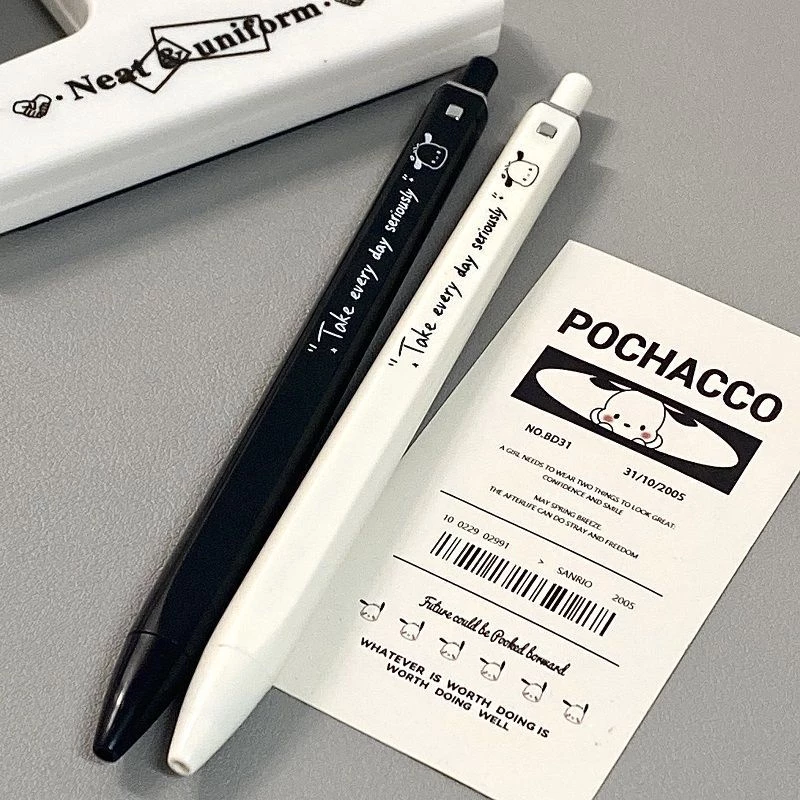 ปากกาเจล 0.5 มม. ลายการ์ตูนลูกสุนัขน่ารัก กดได้ หมึกสีดํา 2 ด้าม