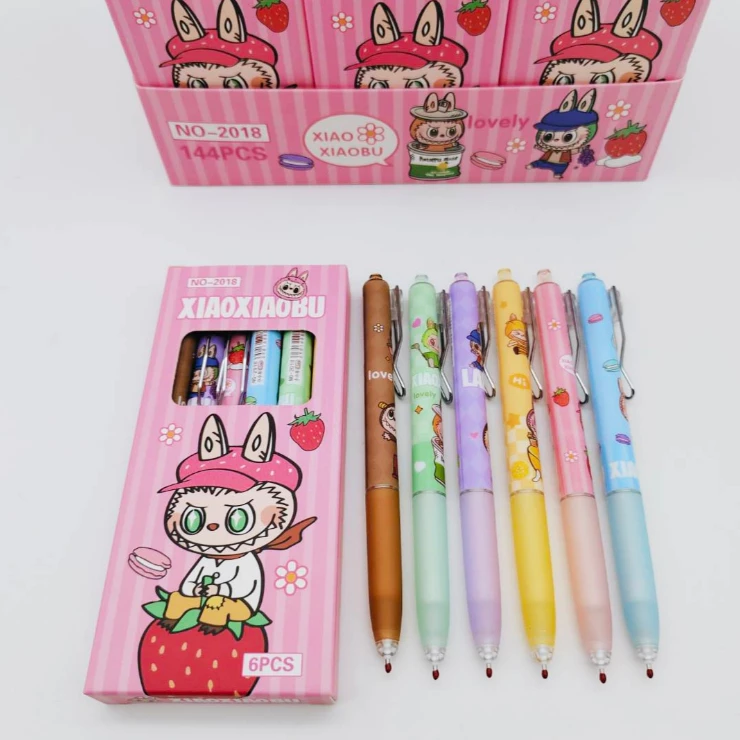 ปากกาเจลน้ำเงิน 0.5mm ขนาดหัวลูกลื่น เขียนลื่น(1 กล่อง 6 ด้าม )